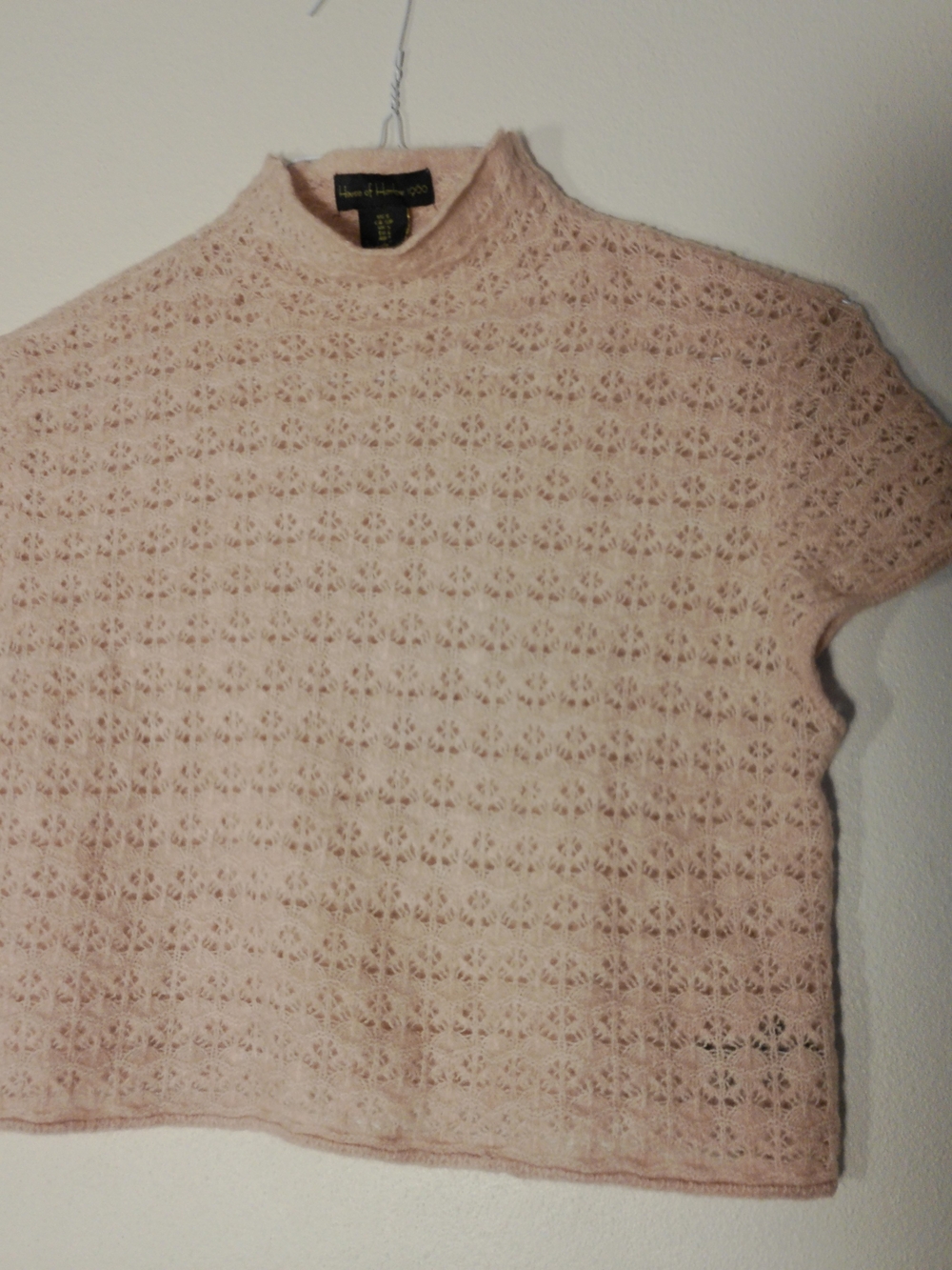 House of Harlow 1960 Pale Pink Lace Knit Top